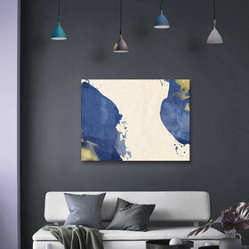 Framed Canvas Wall Art Decor Abstract Painting, Blue and White Color Decoration for Office Living Room, Bedroom Decor-Ready to Hang W2060131837