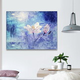 Framed Canvas Wall Art Decor Abstract Style Painting, Impressionism Lotus Painting Decoration for Office Living Room, Bedroom Decor-Ready to Hang W2060131855