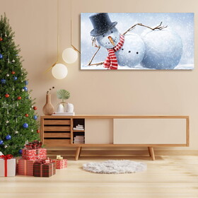 Framed Canvas Wall Art Decor Painting for Chrismas, Cute Lying Snowman Painting for Chrismas Gift, Decoration for Chrismas Eve Office Living Room, Bedroom Decor-Ready to Hang W2060133459