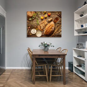 Framed Canvas Wall Art Decor Bread Painting, Still Life Bread Painting Decoration for Restrant, Kitchen, Dining Room, Office Living Room, Bedroom Decor-Ready to Hang W2060133702