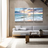 3 panels Framed Canvas Wall Art Decor,3 Pieces Sea Wave Painting Decoration Painting for Chrismas Gift, Office,Dining room,Living room, Bathroom, Bedroom Decor-Ready to Hang W2060139298
