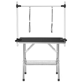 46" Professional Dog Pet Grooming Table, Heavy Duty, Portable with Adjustable Height Arm/Noose/Mesh Tray, Black
