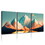 3 Panels Framed Abstract Wood Grain Boho Style Mountain & Forest Canvas Wall Art Decor, 3 Pieces Mordern Canvas Decoration Painting for Office, Dining room, Bedroom Decor-Ready to Hang W2060P155345