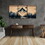 3 Panels Framed Abstract Wood Grain Boho Style Mountain & Forest Canvas Wall Art Decor, 3 Pieces Mordern Canvas Decoration Painting for Office, Dining room, Bedroom Decor-Ready to Hang W2060P155381