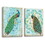 2 Panels Framed elegant Green peacock Canvas Wall Art Decor, 2 Pieces Mordern Canvas Decoration Painting for Office, Dining room, Living room, Bedroom Decor-Ready to Hang W2060P171560