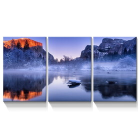 3 Panels Framed Nature Landscape Canvas Wall Art Decor,3 Pieces Mordern Canvas Decoration Painting for Office,Dining room,Living room, Bedroom Decor-Ready to Hang