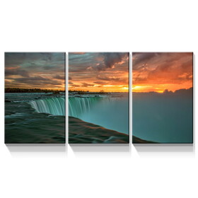 3 Panels Framed Great Fall Canvas Wall Art Decor,3 Pieces Mordern Canvas Decoration Painting for Office,Dining room,Living room, Bedroom Decor-Ready to Hang
