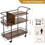 Home Bar Serving Cart, Microwave Cart, Coffee Cart, Snack Cart, Pantry Cart, Picnic Cart, Mobile Wine Cart with Stemware Glass Holder, 3 Tier, Black/Antique W2060P186784