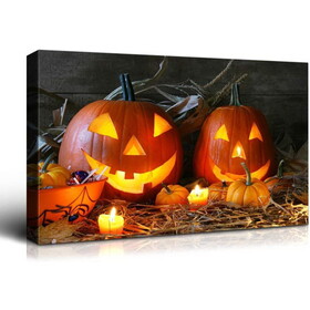 1pcs Framed Canvas Wall Art Decor Painting for Halloween,Grave Yard Painting for Halloween Gift, Decoration for Halloween Living Room, Bedroom Decor-4028in- Thickness 1.5inch