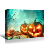 1pcs Framed Canvas Wall Art Decor Painting for Halloween, Jack-o-lanterns Painting for Halloween Gift, Decoration for Halloween Living Room, Bedroom Decor-4028in- Thickness 1.5inch