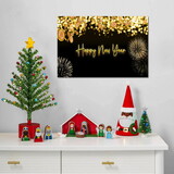 1pcs Framed Canvas Wall Art Decor Painting for New Year,Happy New Year Gift Painting for New Year Gift, Decoration for Chrismas Eve Office Living Room, Bedroom Decor-4028in- Thickness 1.5inch