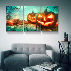 3 PCS Halloween Pumpkin Wall Decoration Painting Gift Posters Home Decoration Wall Art Pictures HD Canvas Print,Stretched and Framed Ready to Hang 2840inch Thickness 1.5inch W2060P216490