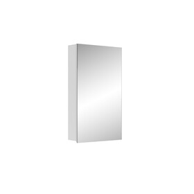 15" W x 26" H Single-Door Bathroom Medicine Cabinet with Mirror, Recessed or Surface Mount Bathroom Wall Cabinet, Beveled Edges,Silver W2067122778