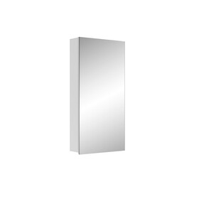 15" W x 30" H Single-Door Bathroom Medicine Cabinet with Mirror, Recessed or Surface Mount Bathroom Wall Cabinet, Beveled Edges,Silver W2067122781