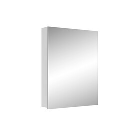 24" W x 30" H Single-Door Bathroom Medicine Cabinet with Mirror, Recessed or Surface Mount Bathroom Wall Cabinet, Beveled Edges,Silver W2067122783