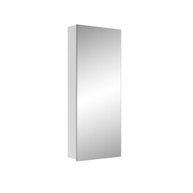 15" W x 36" H Single-Door Bathroom Medicine Cabinet with Mirror, Recessed or Surface Mount Bathroom Wall Cabinet, Beveled Edges,Silver W2067122784
