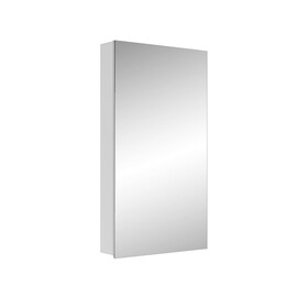 20" W x 36" H Single-Door Bathroom Medicine Cabinet with Mirror, Recessed or Surface Mount Bathroom Wall Cabinet, Beveled Edges,Silver W2067122785