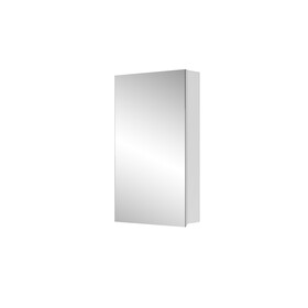 15" W x 26" H Single-Door Bathroom Medicine Cabinet with Mirror, Recessed or Surface Mount Bathroom Wall Cabinet, Beveled Edges,Silver W2067122787