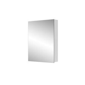 20" W x 26" H Single-Door Bathroom Medicine Cabinet with Mirror, Recessed or Surface Mount Bathroom Wall Cabinet, Beveled Edges,Silver W2067122788