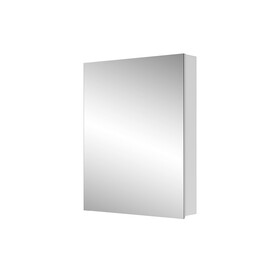24" W x 30" H Single-Door Bathroom Medicine Cabinet with Mirror, Recessed or Surface Mount Bathroom Wall Cabinet, Beveled Edges,Silver W2067122792