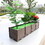 Rectangular Raised Garden Bed Kit Indoor Outdoor Plastic Planter Grow Box for Fresh Vegetables, Herbs, Flowers & Succulents, Brown W206P167021