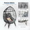 Outdoor Patio Wicker Egg Chair Indoor Basket Wicker Chair with Grey Cusion for Backyard Poolside W2071125705