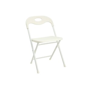 4-Pack White Stainless Steel Folding Chairs - Heavy-Duty 800lb Capacity, Stackable & Waterproof W2071P368564
