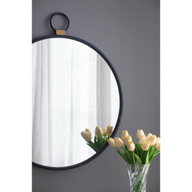 24" x 27" Wall Mirror with Black Frame, Contemporary Minimalist Accent Mirror for Living Room, Foyer, Entryway, Bedroom