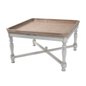 33x33x19" Square Alcott coffee Table, French Countory Tray Table