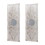Set of 2 Large Wooden Wall Art Panels with Distressed White Finish and Round Mirror Accents,17" x 48" W2078130284