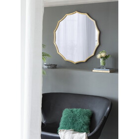 D40" Round Sunburst Wall Mirror with Gold Finish, Wall Decor Mirror for Entryway Bedroom Living Room W2078135184