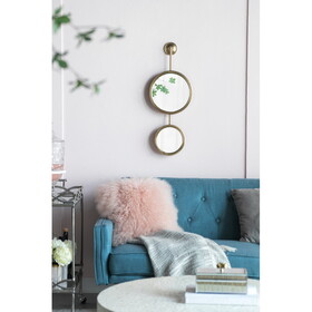 2 Circle Mirrors for Wall Decor, Unique Contemporary Wall Mirror for Living Room Bedroom Entryway,11" x 28.5" W2078135186