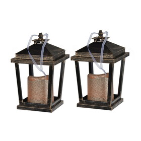 Set of 2 Menifee Lantern with LED Candle, Short 5x5x8.5" W2078P162563