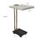 12.5x12x22" Aluminum and Marble C-Shaped Side Table, White/Gold/Black, Artistic Accent Table for Living Room Entryway Bedroom W2078P169960