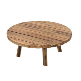 D35.6x14.6" Coffee Table, Durable Solid Acacia Wood