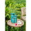 8.1x7.3x10.4" Decorative Blue Ceramic Water Fountain with 3 Tier Design, Indoor Outdoor Tabletop Fountain