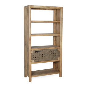 36x15x72" Shelf with Drawer,Natural