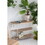 43.5x14x32" Three-Tiered White Wooden Shelving Unit with Ornate Iron Frame W2078P201140