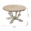 D31.5x18.5" Round Wooden Coffee Table with Distressed White Finish and Scrollwork Legs W2078P201144