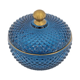 S/2 Glass Candy Jar with Lid, Christmas Candy Jar Containers, Blue W2078P242132
