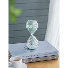 3.2x3.2x8" Peleus 30-Minute Silvered Hourglass, Jade Sand W2078P278416