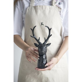 6x4x11" Darby 8-Point Deer Head Statue Decor, Black