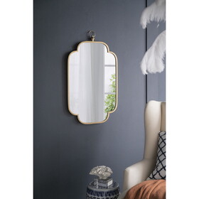 19.7" x 36" Champagne Gold Decorative Wall Mirror with Notched Edges W2078P288177