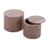 MDF nested table set 2 pieces, handcrafted round coffee table in living/lounge area, walnut color W2085123990