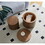MDF nested table set 2 pieces, handcrafted round coffee table in living/lounge area, walnut color W2085123994