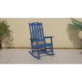 Rocking chair navy blue color, suitable for all seasons: Outdoor lounge chair, made of sturdy HIPS material, equipped with 304 stainless steel accessories. W2085P363930