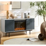 W9986G The whole cabinet is made of new light gray wood grain triamine, and the furnace is embedded in the middle cell. The size is 58.03* 15.75* 28.54 inches W2085S00001
