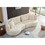 WKS7W White sectional sofa with removable pillows, durable fabric, solid wood frame, high density sponge filler W2085S00018