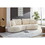 WKS7W White sectional sofa with removable pillows, durable fabric, solid wood frame, high density sponge filler W2085S00018