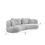 WKS7W White sectional sofa with removable pillows, durable fabric, solid wood frame, high density sponge filler W2085S00018